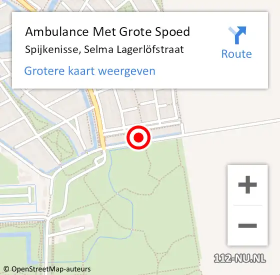 Locatie op kaart van de 112 melding: Ambulance Met Grote Spoed Naar Spijkenisse, Selma Lagerlöfstraat op 6 april 2024 19:49