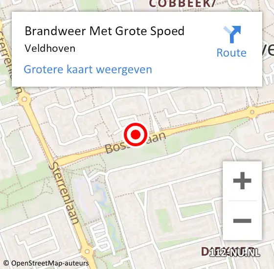 Locatie op kaart van de 112 melding: Brandweer Met Grote Spoed Naar Veldhoven op 6 april 2024 19:50