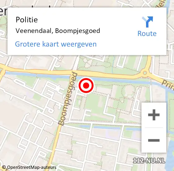 Locatie op kaart van de 112 melding: Politie Veenendaal, Boompjesgoed op 6 april 2024 19:56