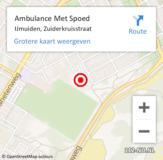 Locatie op kaart van de 112 melding: Ambulance Met Spoed Naar IJmuiden, Zuiderkruisstraat op 6 april 2024 21:04