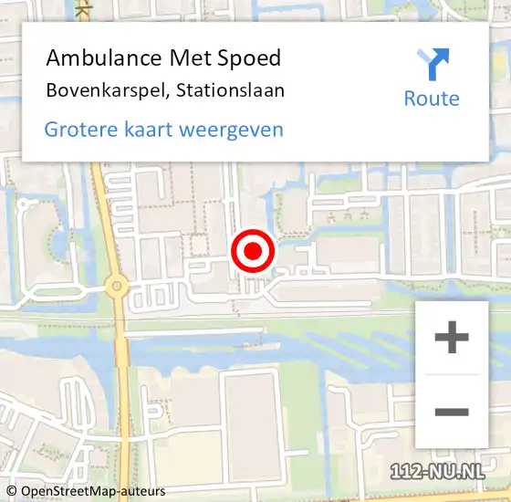 Locatie op kaart van de 112 melding: Ambulance Met Spoed Naar Bovenkarspel, Stationslaan op 6 april 2024 21:52