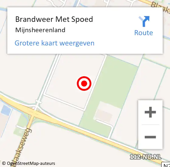 Locatie op kaart van de 112 melding: Brandweer Met Spoed Naar Mijnsheerenland op 6 april 2024 23:25