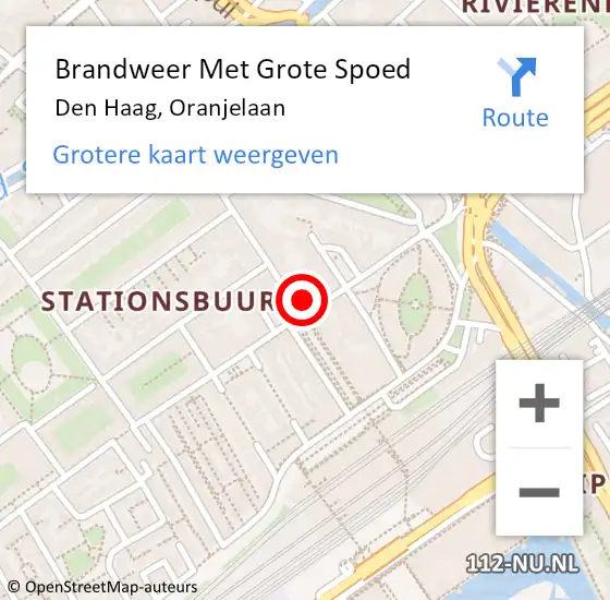 Locatie op kaart van de 112 melding: Brandweer Met Grote Spoed Naar Den Haag, Oranjelaan op 6 april 2024 23:52