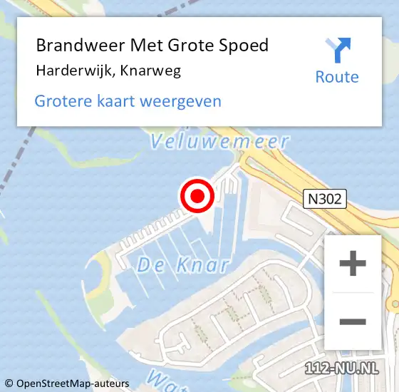Locatie op kaart van de 112 melding: Brandweer Met Grote Spoed Naar Harderwijk, Knarweg op 7 april 2024 03:05