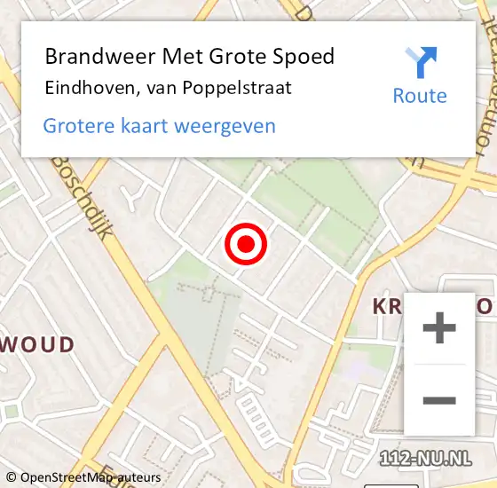 Locatie op kaart van de 112 melding: Brandweer Met Grote Spoed Naar Eindhoven, van Poppelstraat op 7 april 2024 03:09