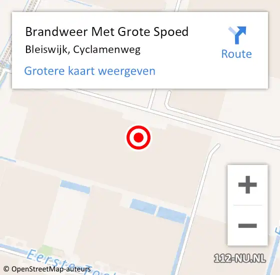 Locatie op kaart van de 112 melding: Brandweer Met Grote Spoed Naar Bleiswijk, Cyclamenweg op 7 april 2024 04:03