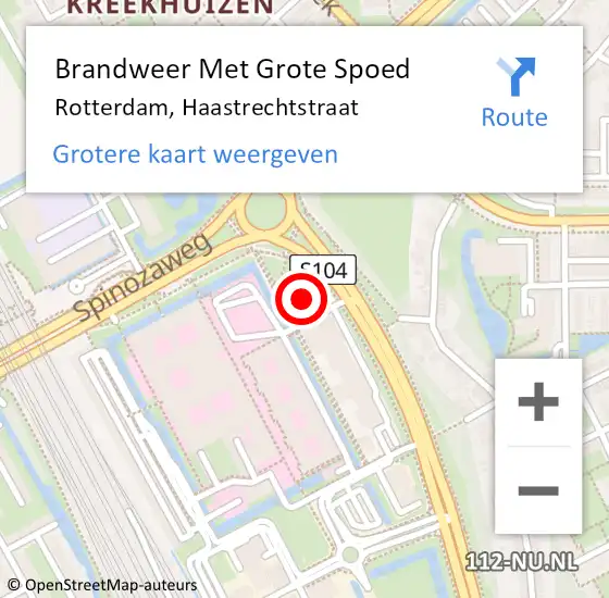 Locatie op kaart van de 112 melding: Brandweer Met Grote Spoed Naar Rotterdam, Haastrechtstraat op 7 april 2024 09:52