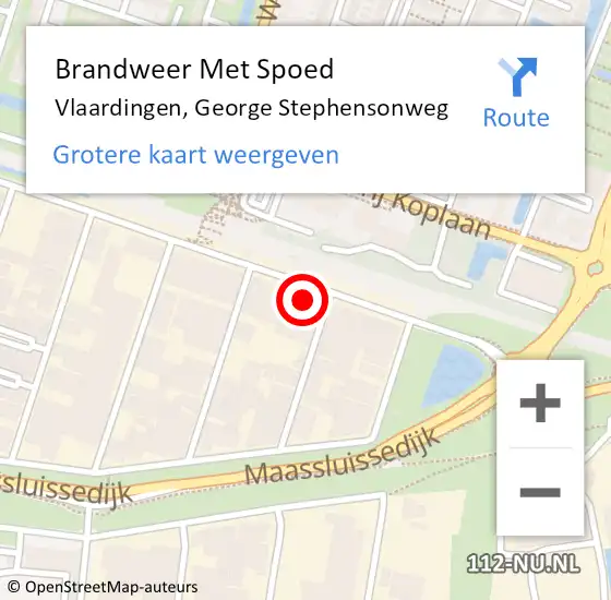 Locatie op kaart van de 112 melding: Brandweer Met Spoed Naar Vlaardingen, George Stephensonweg op 7 april 2024 11:17