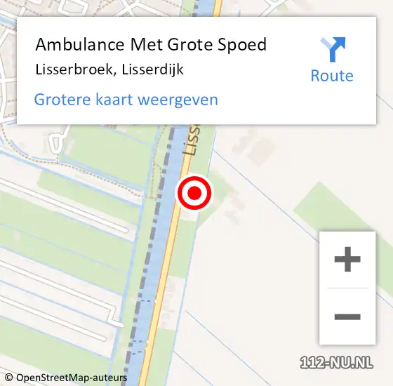 Locatie op kaart van de 112 melding: Ambulance Met Grote Spoed Naar Lisserbroek, Lisserdijk op 7 april 2024 11:33