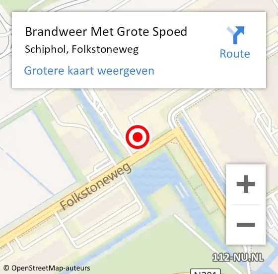 Locatie op kaart van de 112 melding: Brandweer Met Grote Spoed Naar Schiphol, Folkstoneweg op 7 april 2024 13:04