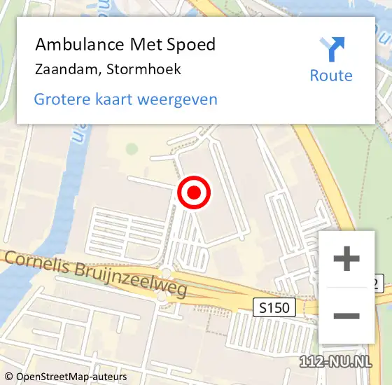 Locatie op kaart van de 112 melding: Ambulance Met Spoed Naar Zaandam, Stormhoek op 7 april 2024 13:29