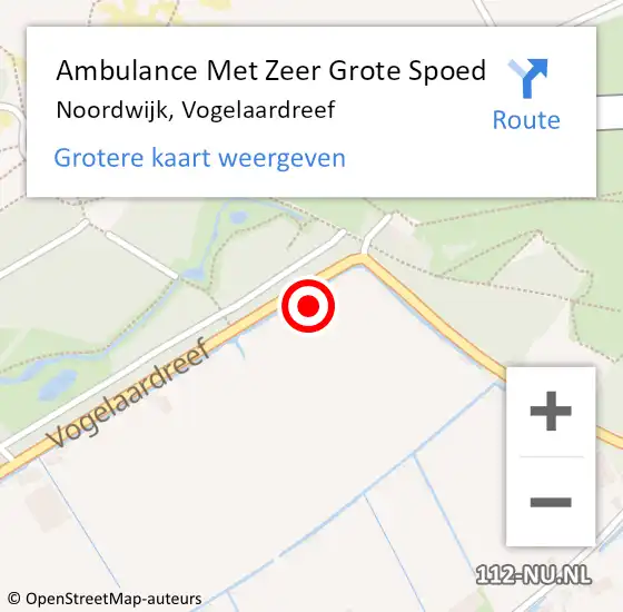 Locatie op kaart van de 112 melding: Ambulance Met Zeer Grote Spoed Naar Noordwijk, Vogelaardreef op 7 april 2024 13:57