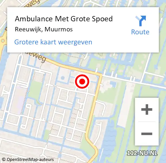 Locatie op kaart van de 112 melding: Ambulance Met Grote Spoed Naar Reeuwijk, Muurmos op 7 april 2024 14:13