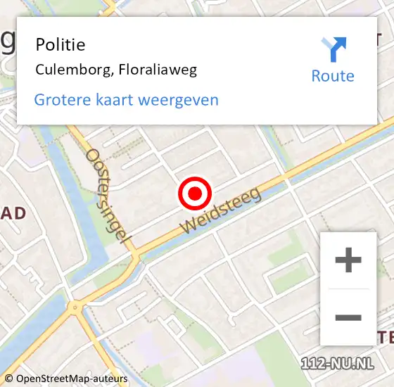 Locatie op kaart van de 112 melding: Politie Culemborg, Floraliaweg op 7 april 2024 14:21