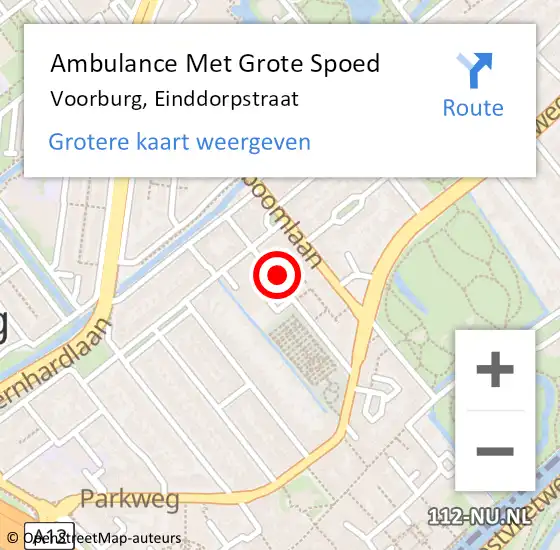 Locatie op kaart van de 112 melding: Ambulance Met Grote Spoed Naar Voorburg, Einddorpstraat op 7 april 2024 14:29