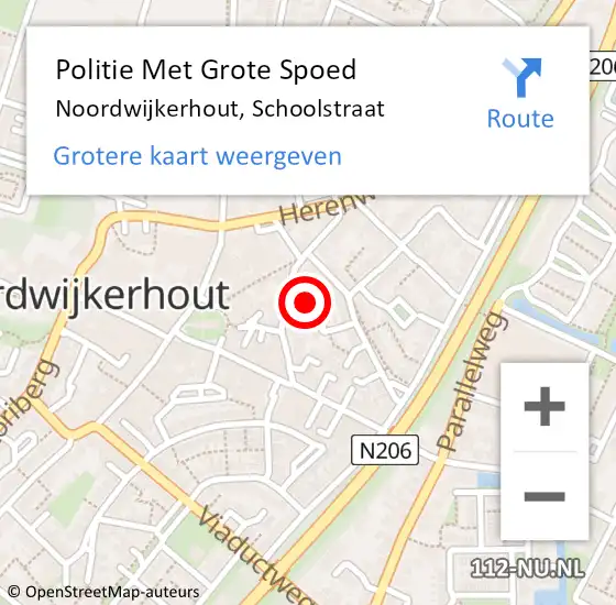 Locatie op kaart van de 112 melding: Politie Met Grote Spoed Naar Noordwijkerhout, Schoolstraat op 7 april 2024 14:42