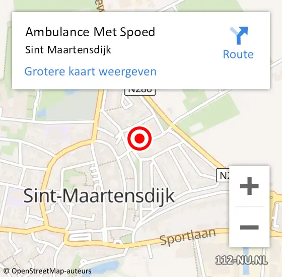 Locatie op kaart van de 112 melding: Ambulance Met Spoed Naar Sint Maartensdijk op 7 april 2024 14:49