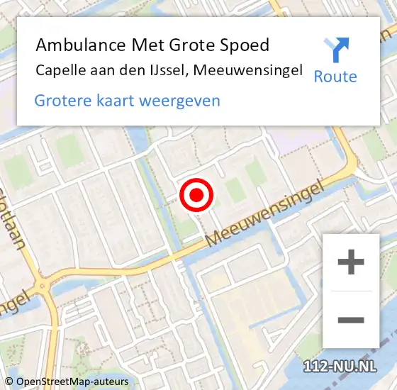 Locatie op kaart van de 112 melding: Ambulance Met Grote Spoed Naar Capelle aan den IJssel, Meeuwensingel op 7 april 2024 15:31