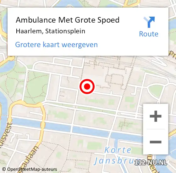 Locatie op kaart van de 112 melding: Ambulance Met Grote Spoed Naar Haarlem, Stationsplein op 7 april 2024 15:47
