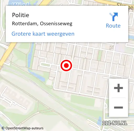 Locatie op kaart van de 112 melding: Politie Rotterdam, Ossenisseweg op 7 april 2024 17:26