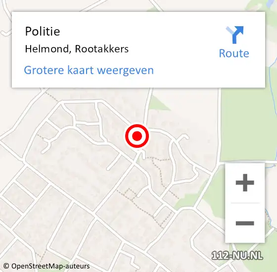 Locatie op kaart van de 112 melding: Politie Helmond, Rootakkers op 7 april 2024 17:37