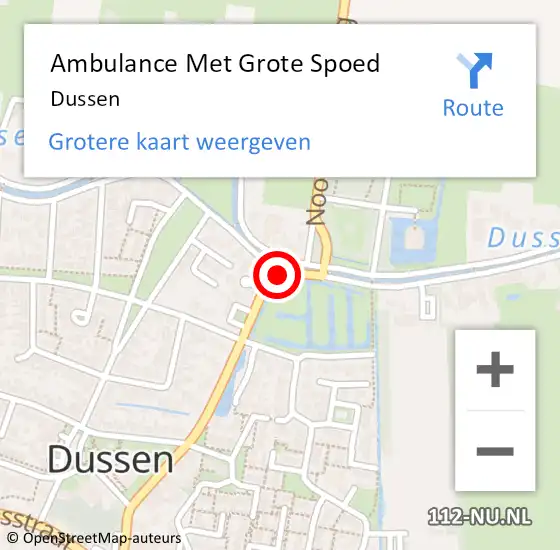 Locatie op kaart van de 112 melding: Ambulance Met Grote Spoed Naar Dussen op 7 april 2024 17:41