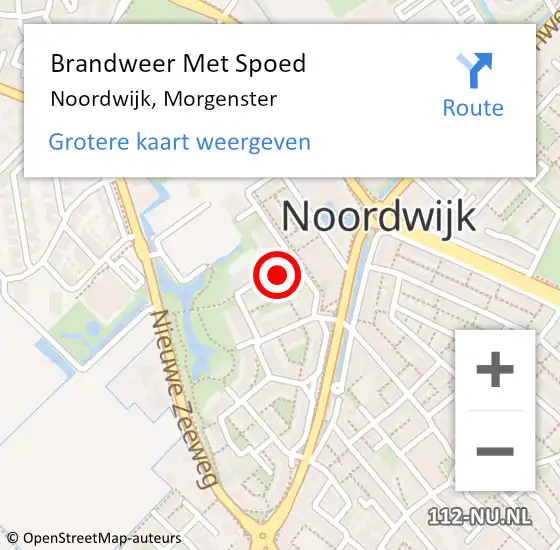 Locatie op kaart van de 112 melding: Brandweer Met Spoed Naar Noordwijk, Morgenster op 7 april 2024 17:43
