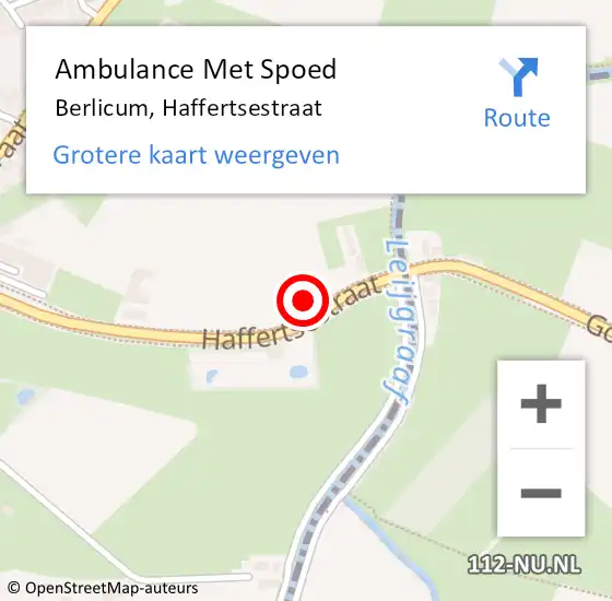 Locatie op kaart van de 112 melding: Ambulance Met Spoed Naar Berlicum, Haffertsestraat op 1 oktober 2014 17:21