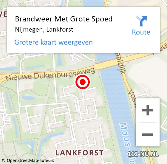 Locatie op kaart van de 112 melding: Brandweer Met Grote Spoed Naar Nijmegen, Lankforst op 7 april 2024 18:25
