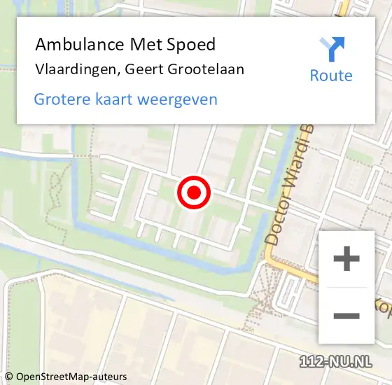 Locatie op kaart van de 112 melding: Ambulance Met Spoed Naar Vlaardingen, Geert Grootelaan op 7 april 2024 18:40