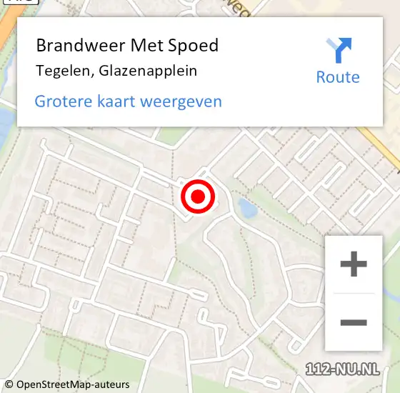 Locatie op kaart van de 112 melding: Brandweer Met Spoed Naar Tegelen, Glazenapplein op 7 april 2024 19:13