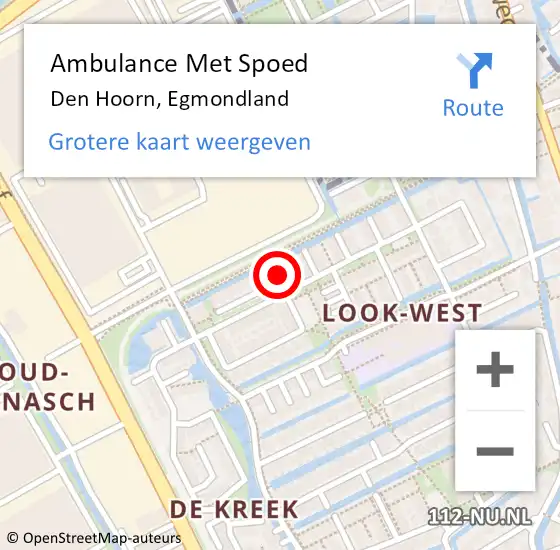 Locatie op kaart van de 112 melding: Ambulance Met Spoed Naar Den Hoorn, Egmondland op 7 april 2024 19:50