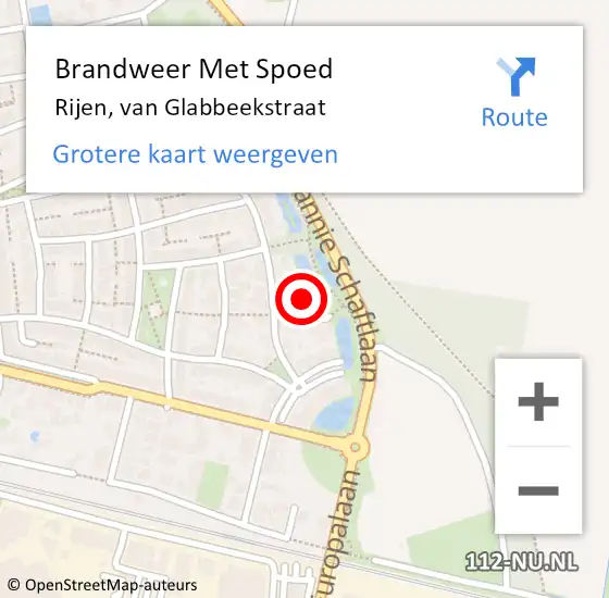 Locatie op kaart van de 112 melding: Brandweer Met Spoed Naar Rijen, van Glabbeekstraat op 7 april 2024 20:47