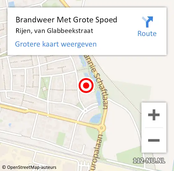 Locatie op kaart van de 112 melding: Brandweer Met Grote Spoed Naar Rijen, van Glabbeekstraat op 7 april 2024 20:58
