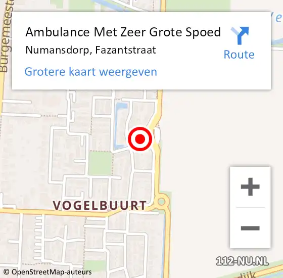Locatie op kaart van de 112 melding: Ambulance Met Zeer Grote Spoed Naar Numansdorp, Fazantstraat op 7 april 2024 21:56