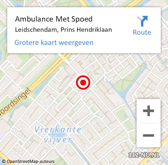 Locatie op kaart van de 112 melding: Ambulance Met Spoed Naar Leidschendam, Prins Hendriklaan op 7 april 2024 22:10