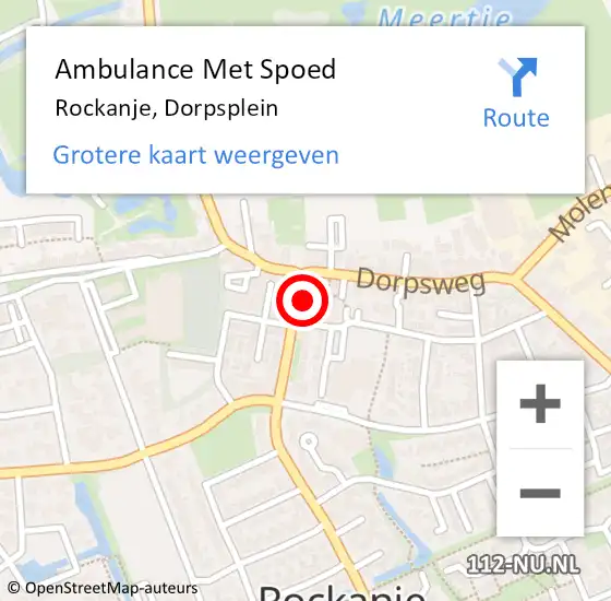 Locatie op kaart van de 112 melding: Ambulance Met Spoed Naar Rockanje, Dorpsplein op 8 april 2024 01:17