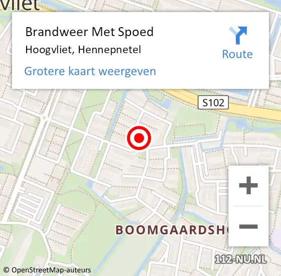 Locatie op kaart van de 112 melding: Brandweer Met Spoed Naar Hoogvliet, Hennepnetel op 8 april 2024 05:23