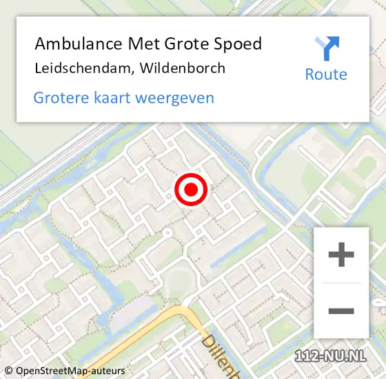 Locatie op kaart van de 112 melding: Ambulance Met Grote Spoed Naar Leidschendam, Wildenborch op 8 april 2024 07:03