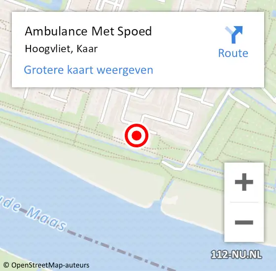 Locatie op kaart van de 112 melding: Ambulance Met Spoed Naar Hoogvliet, Kaar op 8 april 2024 07:11