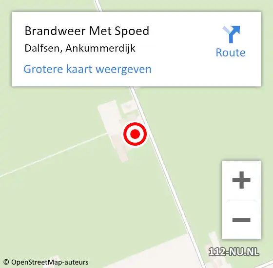 Locatie op kaart van de 112 melding: Brandweer Met Spoed Naar Dalfsen, Ankummerdijk op 8 april 2024 08:00