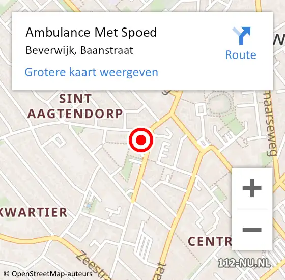 Locatie op kaart van de 112 melding: Ambulance Met Spoed Naar Beverwijk, Baanstraat op 8 april 2024 08:52