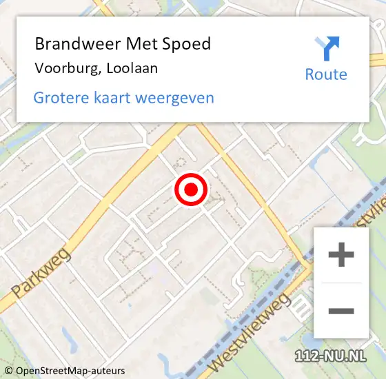 Locatie op kaart van de 112 melding: Brandweer Met Spoed Naar Voorburg, Loolaan op 8 april 2024 10:17