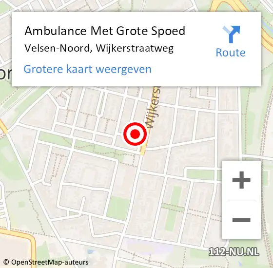 Locatie op kaart van de 112 melding: Ambulance Met Grote Spoed Naar Velsen-Noord, Wijkerstraatweg op 8 april 2024 10:55