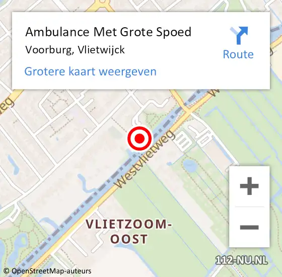 Locatie op kaart van de 112 melding: Ambulance Met Grote Spoed Naar Voorburg, Vlietwijck op 8 april 2024 11:10