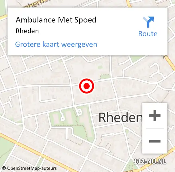 Locatie op kaart van de 112 melding: Ambulance Met Spoed Naar Rheden op 8 april 2024 11:35