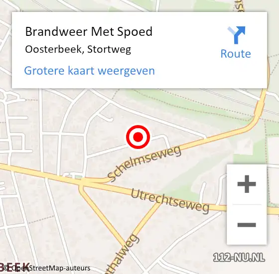 Locatie op kaart van de 112 melding: Brandweer Met Spoed Naar Oosterbeek, Stortweg op 8 april 2024 11:46