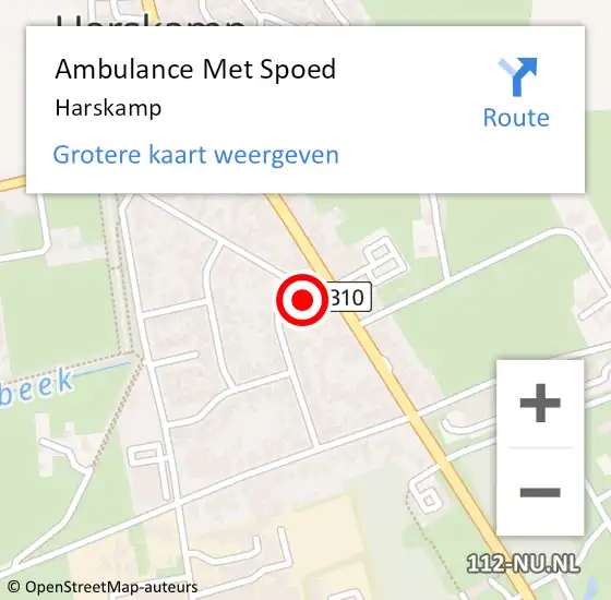 Locatie op kaart van de 112 melding: Ambulance Met Spoed Naar Harskamp op 8 april 2024 11:46