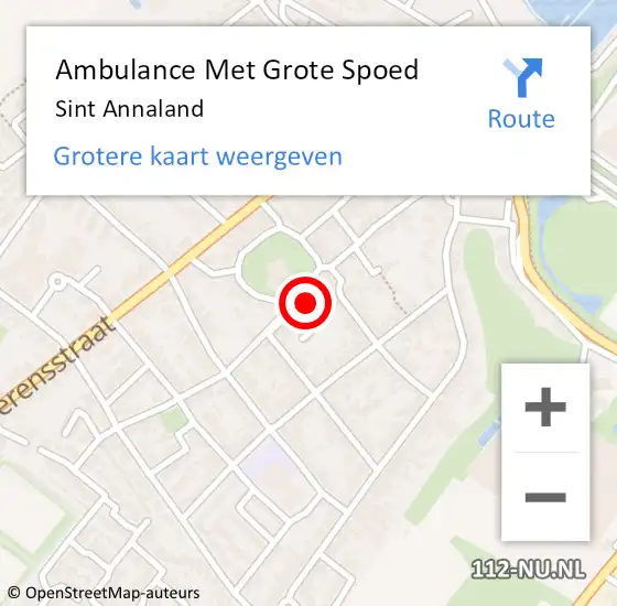 Locatie op kaart van de 112 melding: Ambulance Met Grote Spoed Naar Sint Annaland op 8 april 2024 12:25
