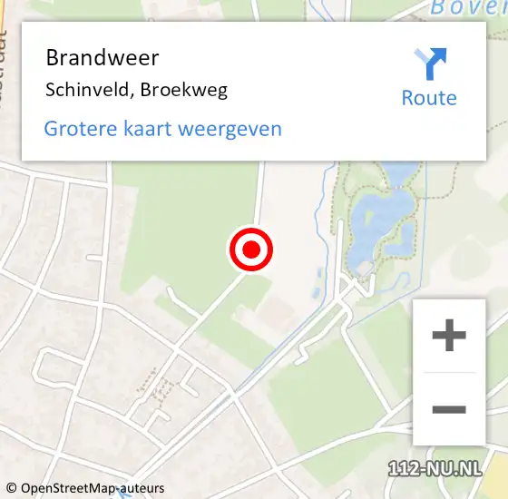 Locatie op kaart van de 112 melding: Brandweer Schinveld, Broekweg op 1 oktober 2014 18:42